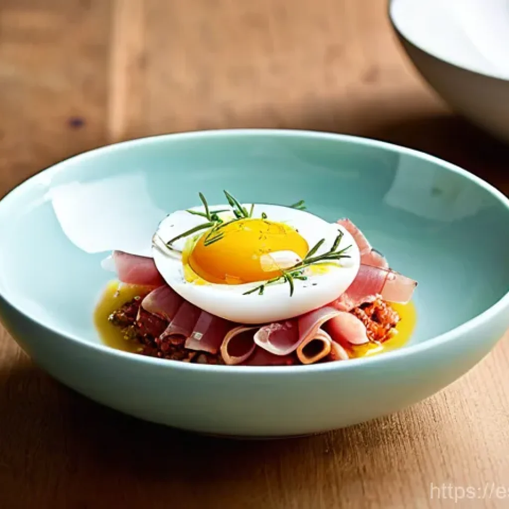 지역특산 음식의 시각적 매력 - **Aesthetic Plating of a Modernized Spanish Tapas Dish in Natural Light**
A close-up, top-down s...