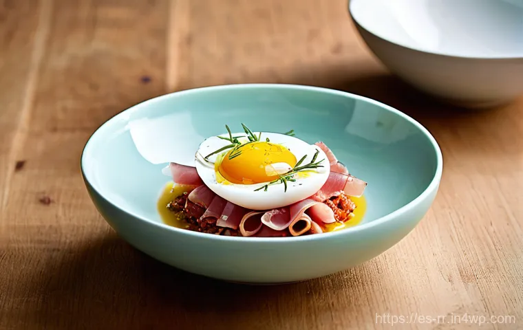 지역특산 음식의 시각적 매력 - **Aesthetic Plating of a Modernized Spanish Tapas Dish in Natural Light**
A close-up, top-down s...