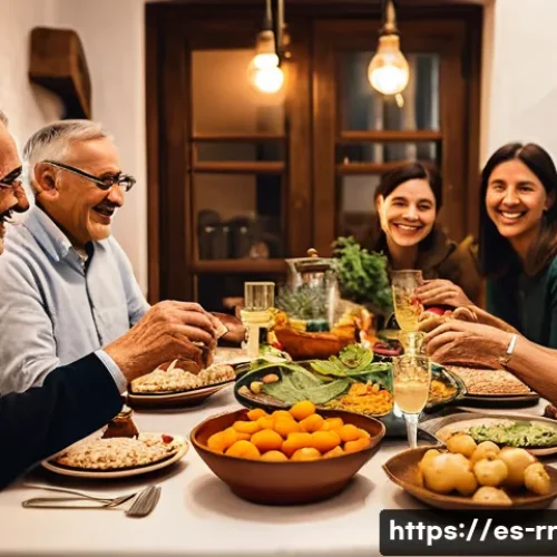 소셜 다이닝과 지역특산 음식의 만남 - A lively social dining scene set in a cozy Spanish home with a diverse group of people from differen...
